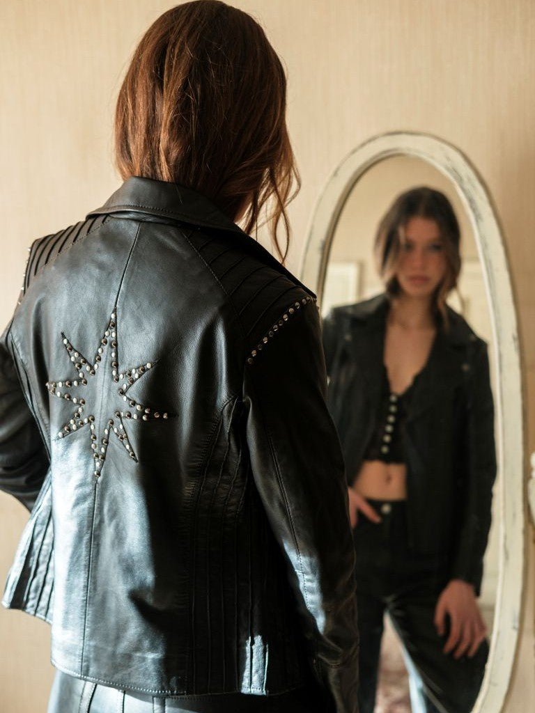 Biker Cuero Estrella Negra - Bor spa