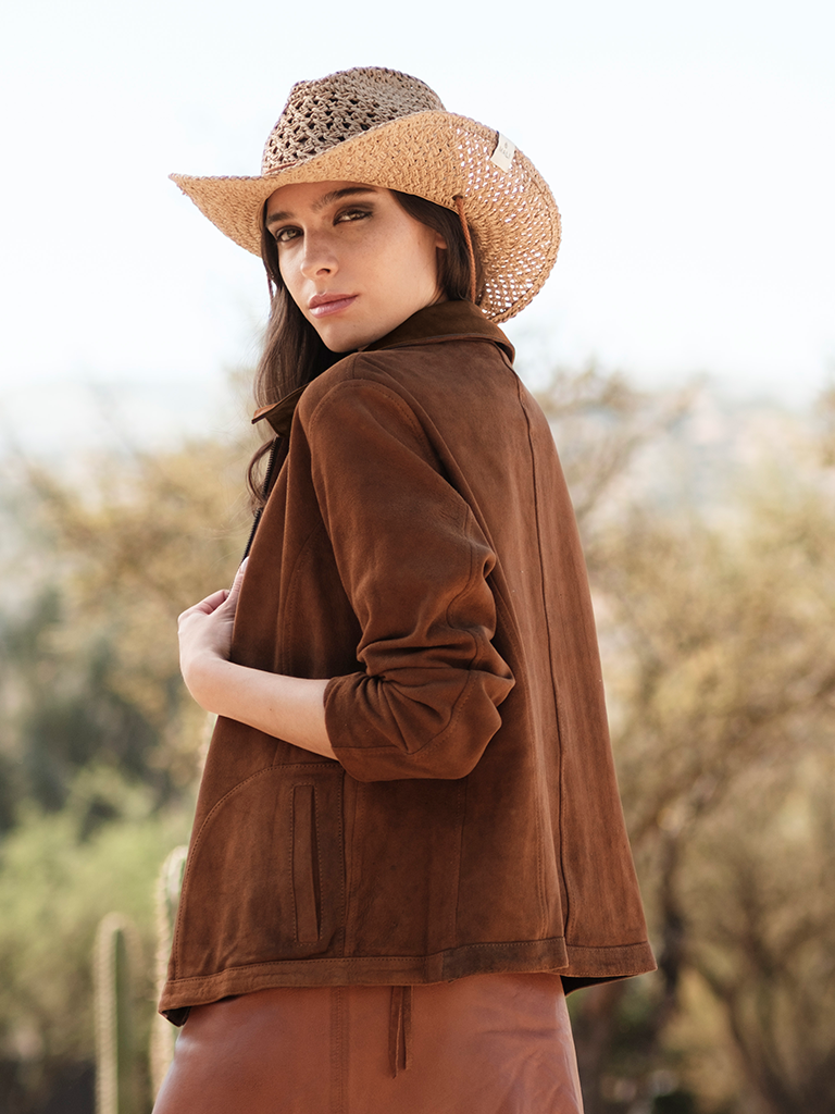 Chaqueta Reversible Terra Cafe - gamuza y cuero