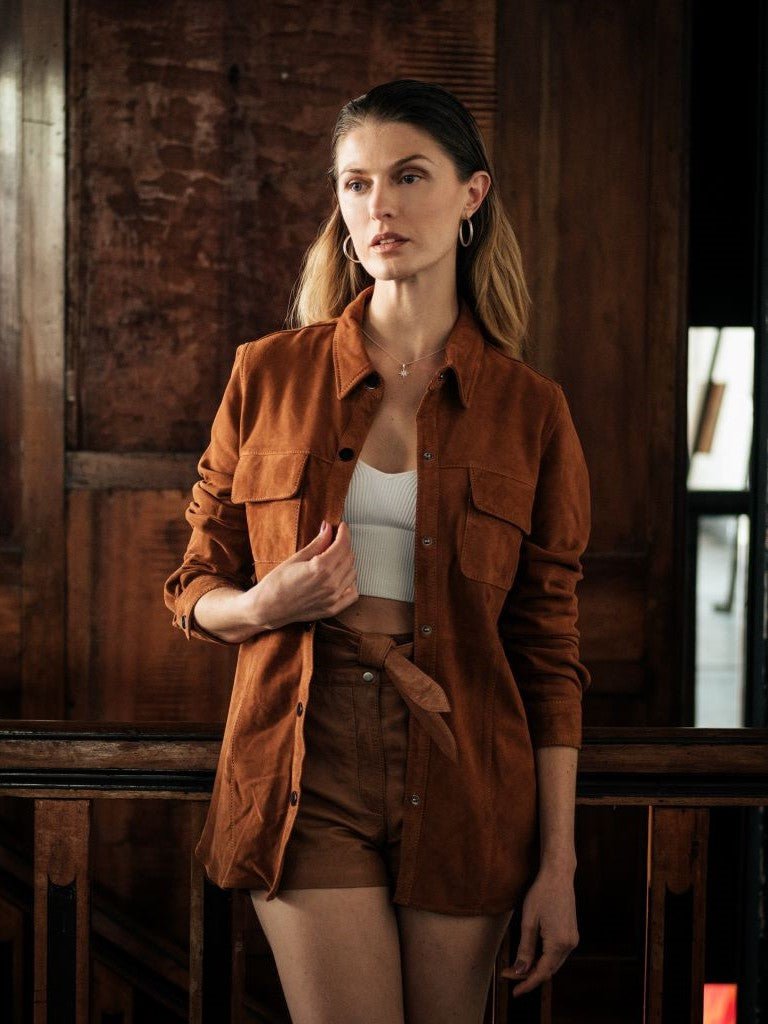 Camisa Gamuza Ciprés Camel Unisex - Bor spa