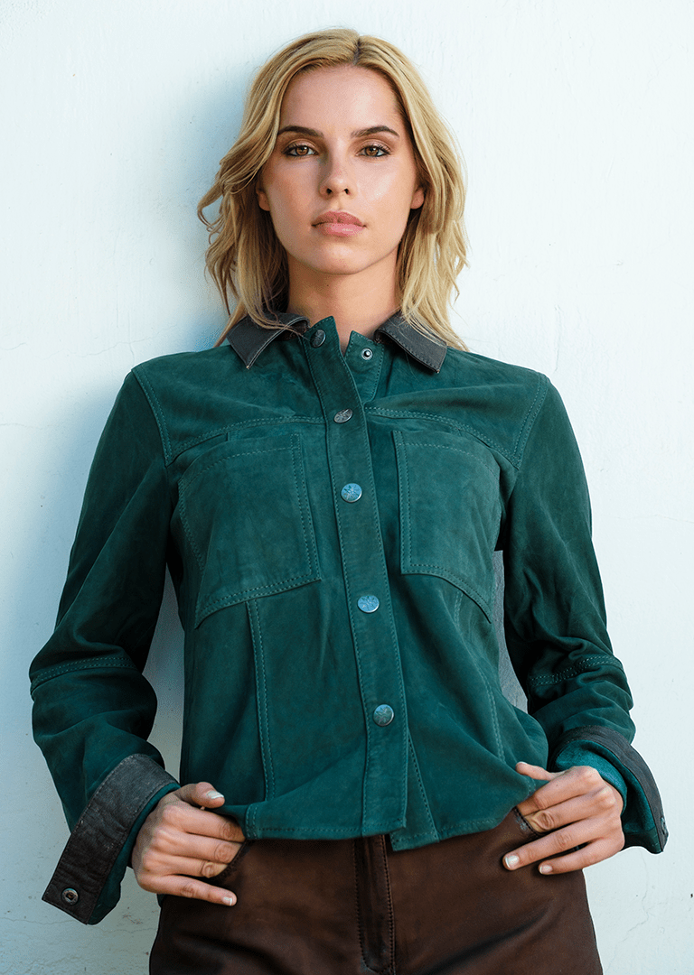Camisa Gamuza Moss Bicolor Verde - Bor spa