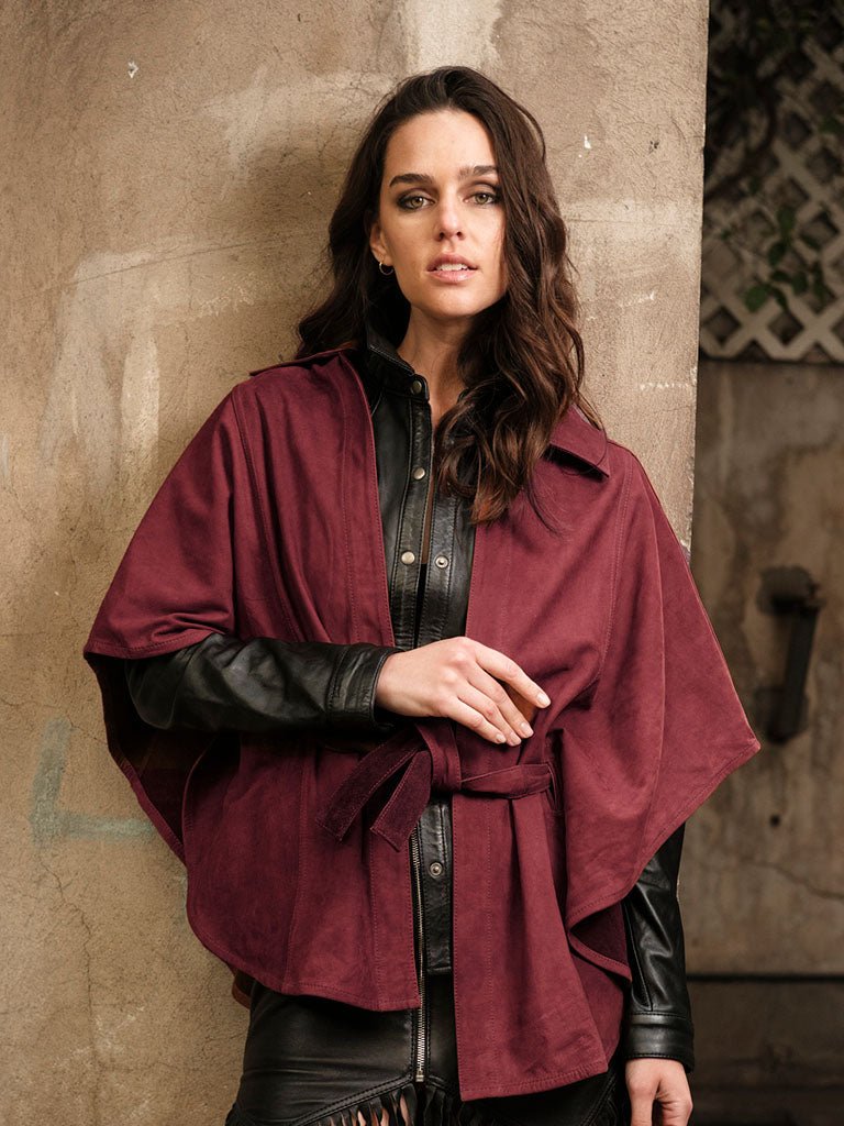 Capa Polo Reversible Burdeo en cuero premium — BOR Boutique