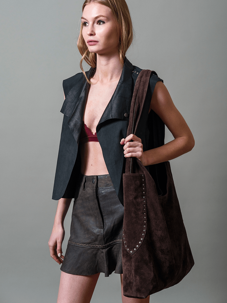 Cartera Cuero Tote Bag Chocolate - Bor spa