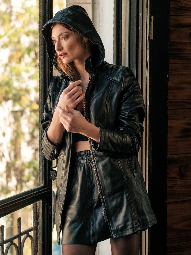 Chaqueta de Cuero Acacia Color Café - Bor spa