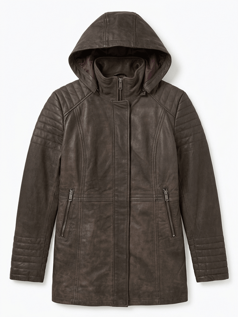 Chaqueta de Cuero Acacia Color Café - Bor spa
