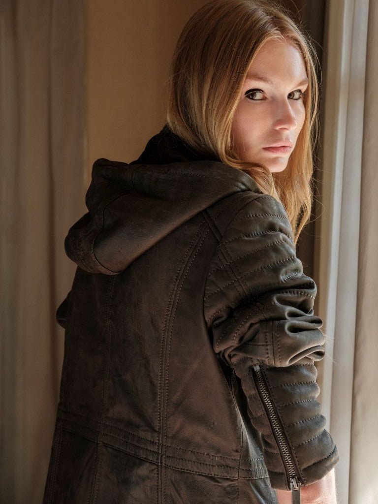 Chaqueta de Cuero Acacia Color Café - Bor spa