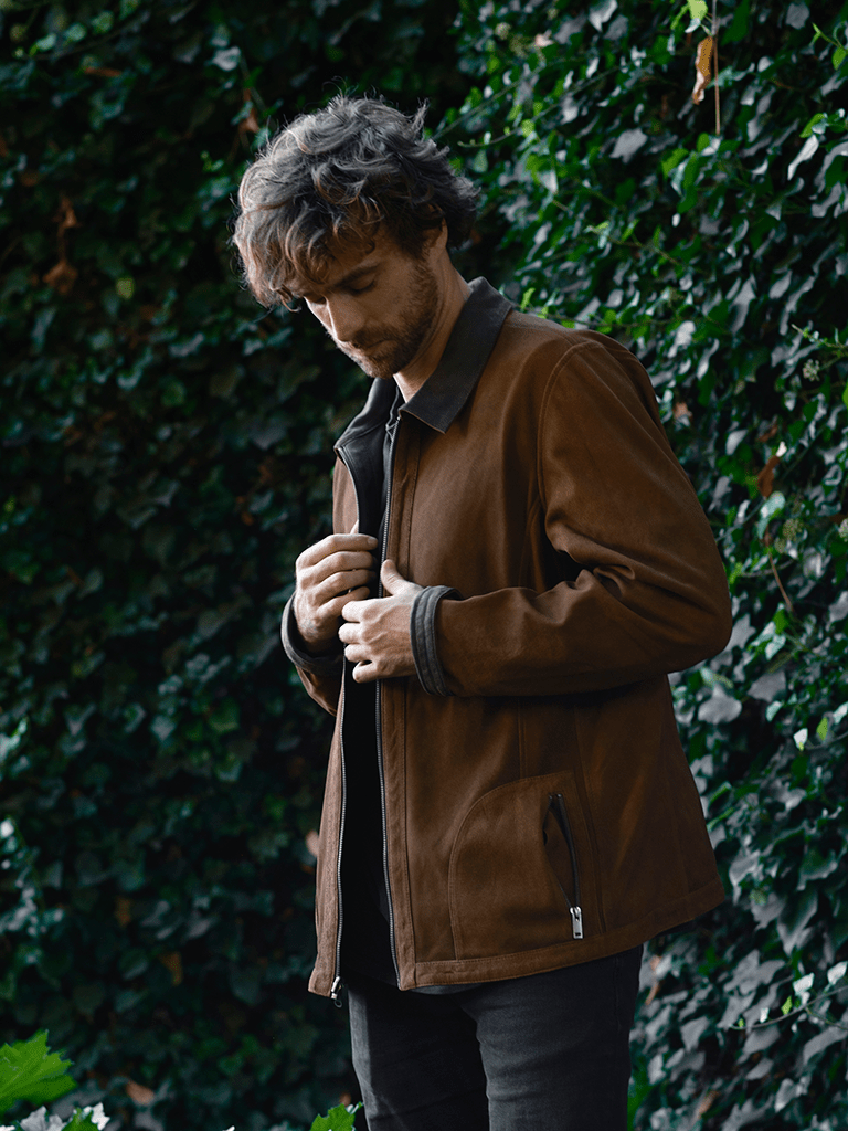 Chaqueta Terra Reversible de Cuero Café Hombre - Bor spa