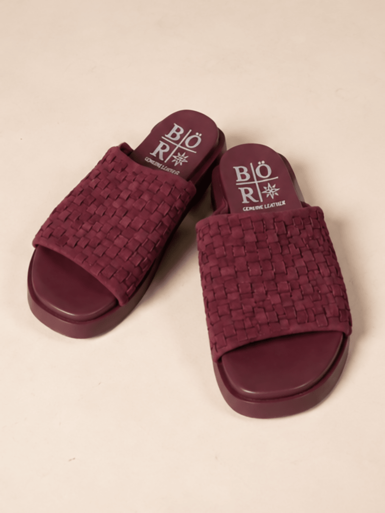 Sandalias Gamuza Caliza Burdeo - Bor spa