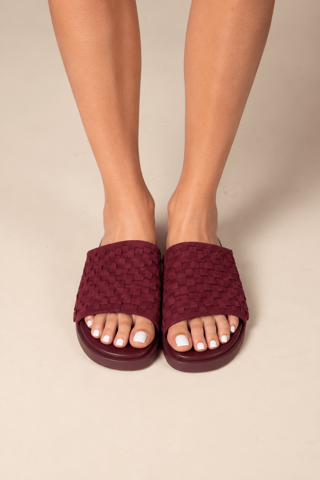 Sandalias Gamuza Caliza Burdeo - Bor spa