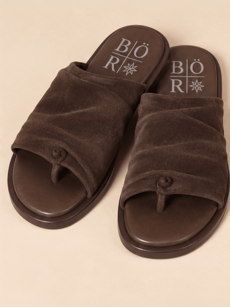 Sandalias Gamuza Cuarzo Chocolate - Bor spa
